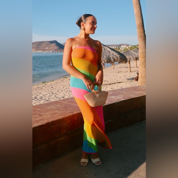 Show Me Your Mumy Island Nights Tube Dress size XS Colorful Striped NWT - Picture 1 of 15